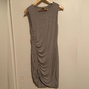 Athleta Grenada Grey Striped Adjustable Dress